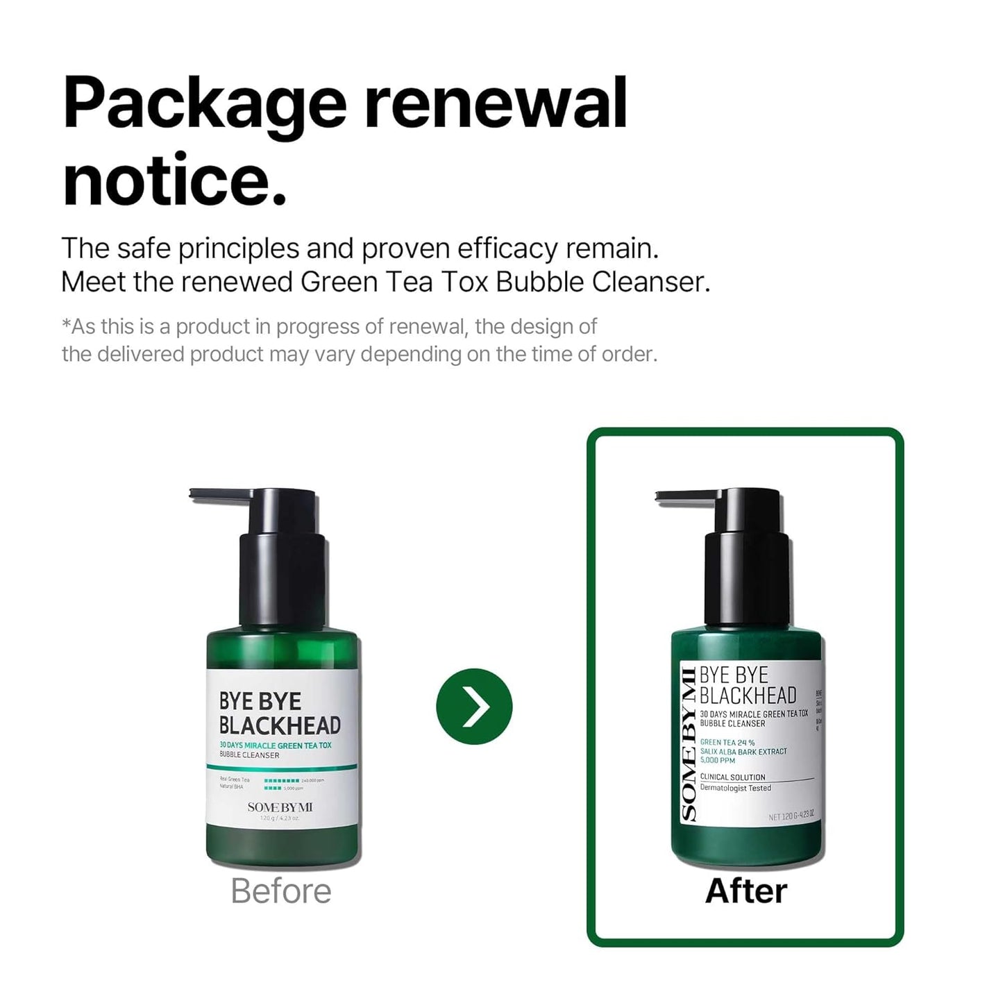 SOME BY MI Bye Bye Blackhead 30 Days Miracle Green Tea Tox Bubble Cleanser – 4.23oz, 120g – Korean Face Wash & Bubble Face Mask – Daily Blackhead-Removing Pore Minimizer for Face – Korean Skin Care