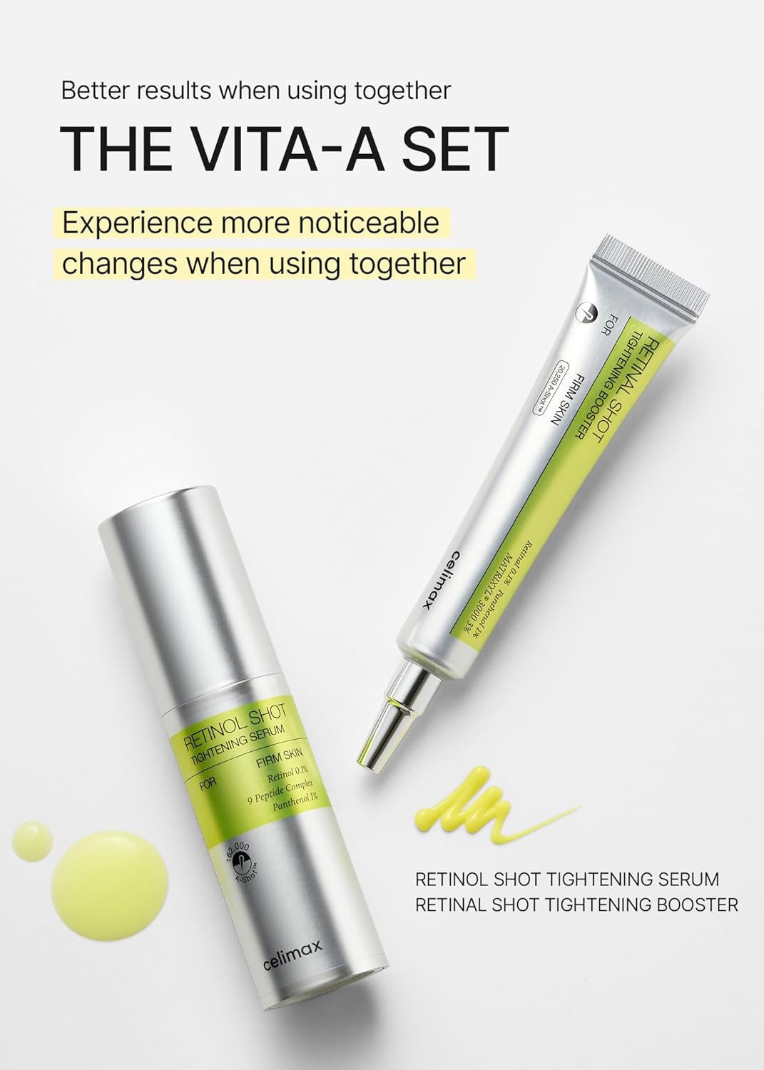 celimax The Vita A Retinal Shot Tightening Booster | with Retinal 0.1%, Matryxyl 3%, Pore Minimizer, Wrinkles & Fine Lines, Firmer Skin, 15ml
