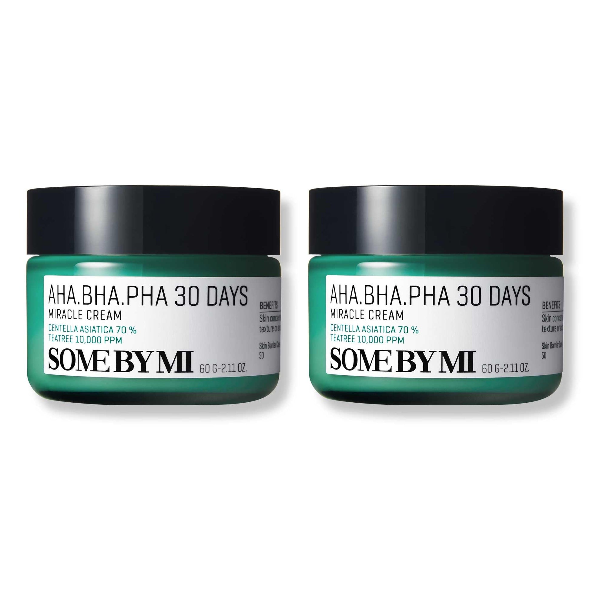 SOME BY MI AHA BHA PHA 30 Days Miracle Cream - 2.02oz, 60ml - Mild Exfoliating Salicylic Acid & Centella Face Moisturizer for All Skin Types - Daily Soothing & Clarifying Face Cream - Korean Skin Care