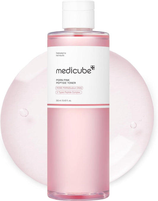medicube PDRN Pink Peptide Toner I Pink Glow Toner for Skin Boosting, Soothing and Calming, Uneven Skin Tone, Rose PDRN & Peptide & Niacinamide, Korean Skin Care (250ml / 8.45 fl. oz.)