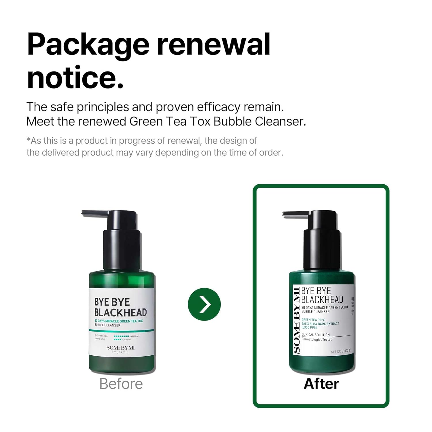 SOME BY MI Bye Bye Blackhead 30 Days Miracle Green Tea Tox Bubble Cleanser – 4.23oz, 120g – Korean Face Wash & Bubble Face Mask – Daily Blackhead-Removing Pore Minimizer for Face – Korean Skin Care