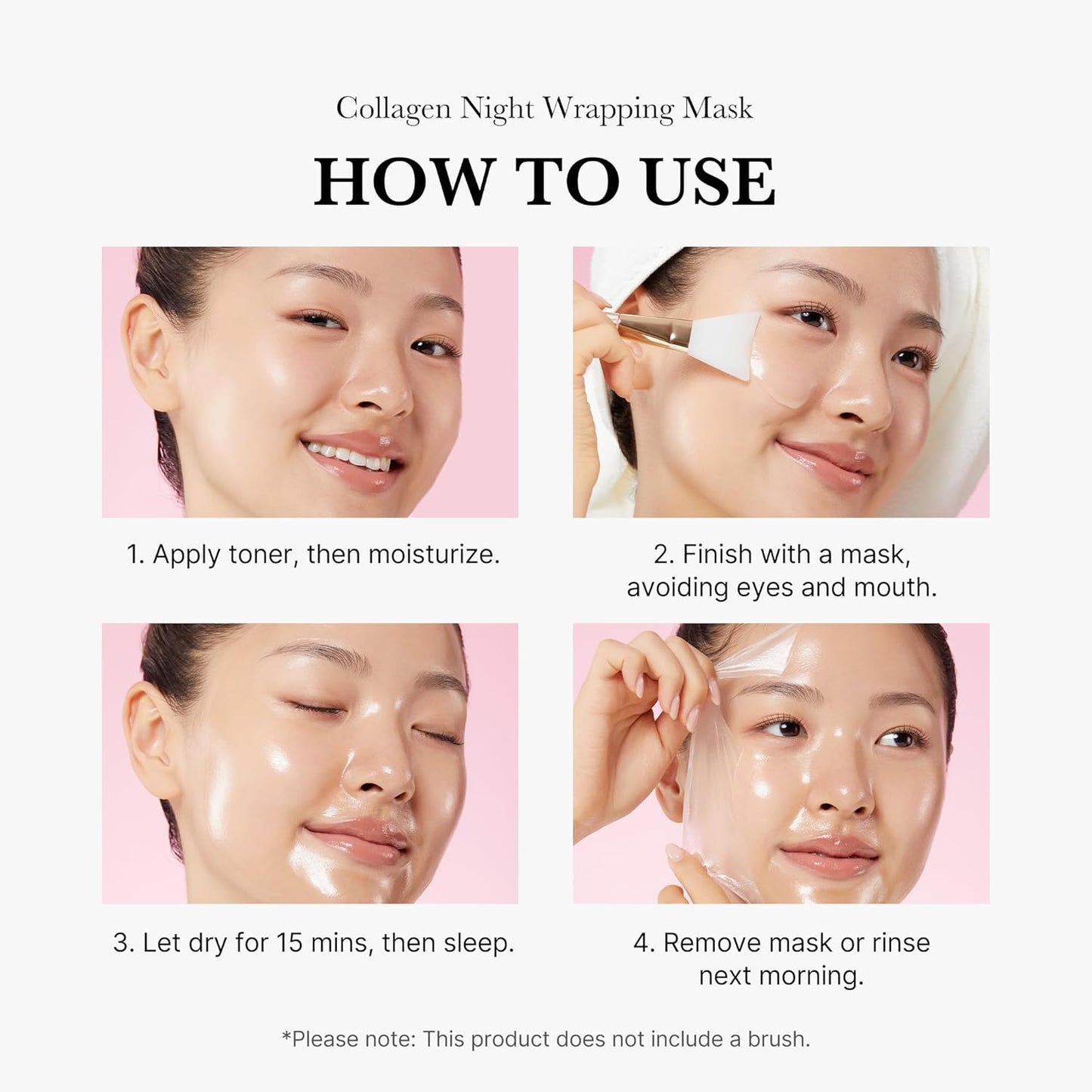 medicube Collagen Night Wrapping Peel Off Facial Mask with Jelly Brush